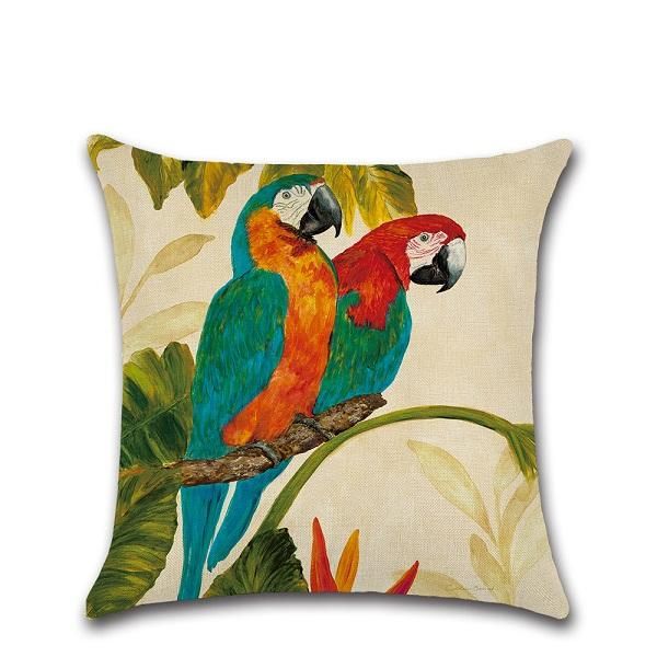 

квадратные хлопковые льняные тропические птицы напечатаны наволочка наволочка