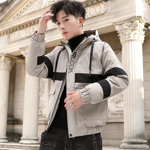 

2020 new men's coat winter short handsome winter down cotton clothing1, Black