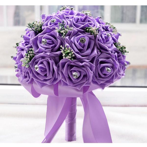 

decorative flowers & wreaths wedding decoration supplies ivory satin rose luxury crystal salable product for bride bouquet with fake valenti