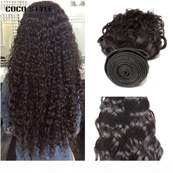 

4 bundles water wave hair malaysian remy hair bundles 100% natural pattern fuller hair no tangle, Black