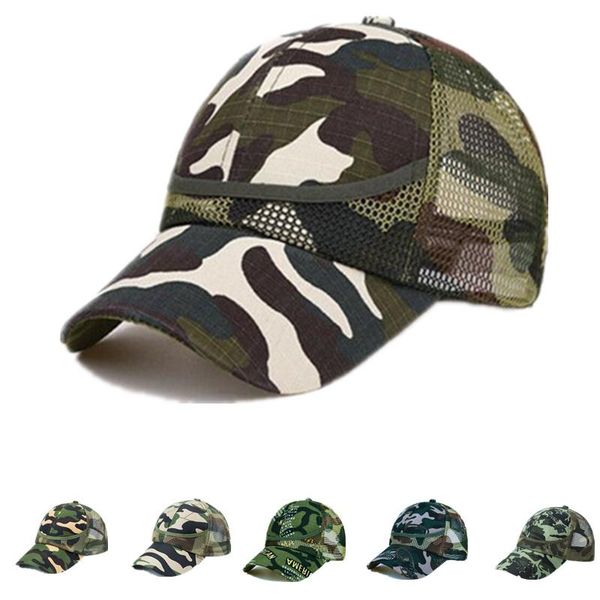 

wide brim hats siloqin 2021 children's summer camouflage baseball breathable outdoor leisure mesh cap boy girl baby sun hat, Blue;gray
