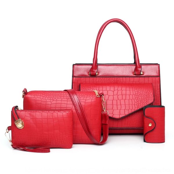 

79svm 2019 new four-piece bag shoulder crocodile pattern fashion crossbody mother and child bag women's four-piece set of 4 set ldw9q