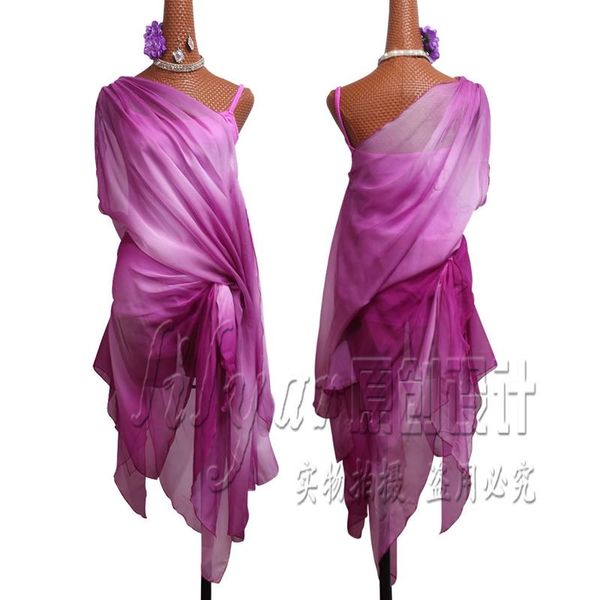 

stage wear latin dance dress for ladies elegant purple rumba ballroom competition dresses women performance costume, Black;red