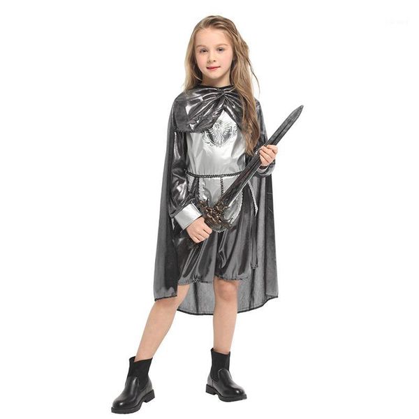 

theme costume huihonshe selling girls female warrior cosplays children halloween princess costumes party kids dress1, Black;red