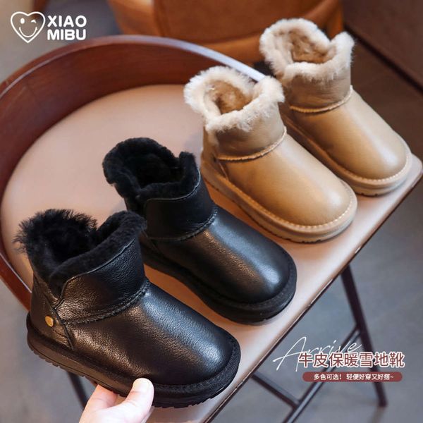 

girls' snow winter 2020 new fashion thickened children's leisure boys' simple warm cotton boots, Black;red