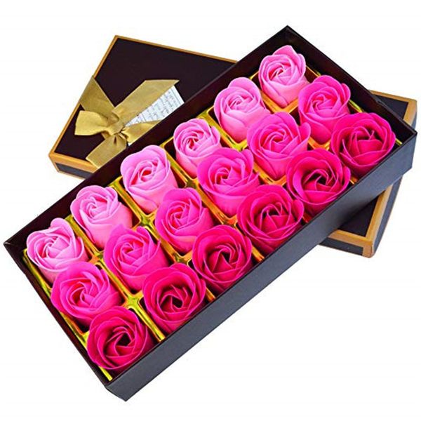 

18pcs bath artificial flower floral soap rose petals in gift box for valentines anniversary mother day birthday
