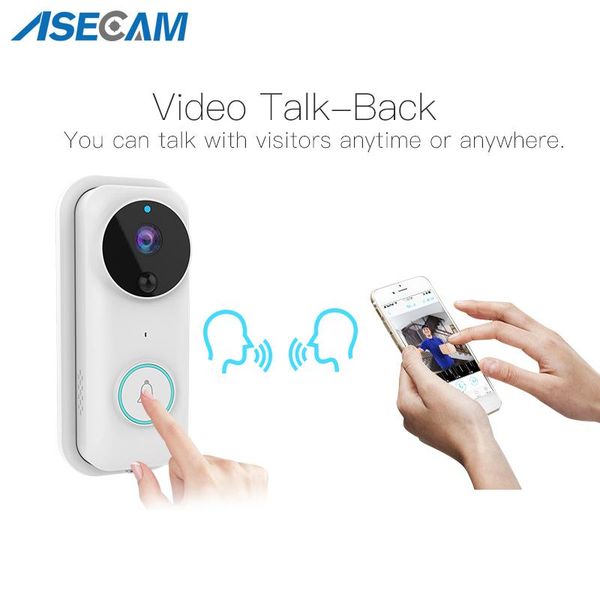 

1080p wifi беспроводной смарт дверной обнаружение pir звонок визуальный интерком ip ночного видения безопасности двери видео камеры