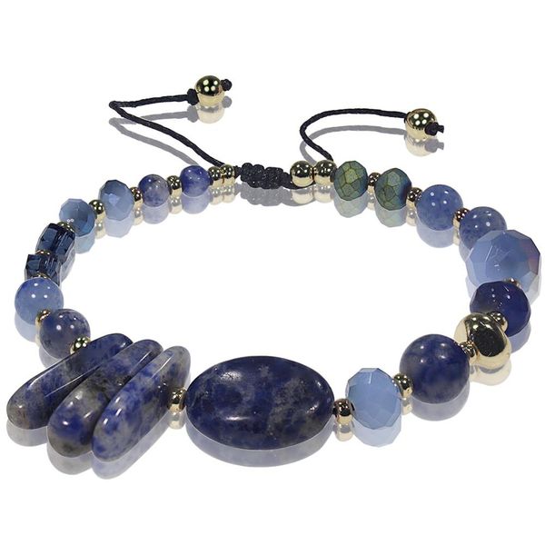 

adjustable genuine lapis lazurite bracelet handmade beaded and chip stone for spring and summer bracelets wholesale tr1076, Black