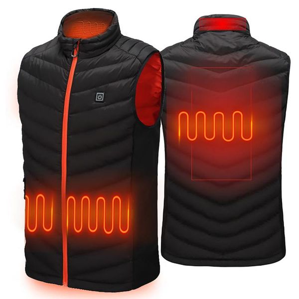 

heat heated vest insulated jacket winter smart heating cotton vest warm jacket clothes waistcoat quick heating, Black;white