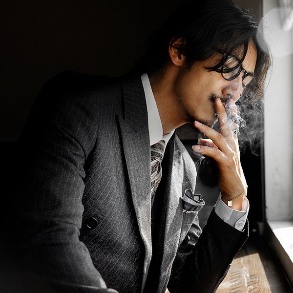 

soarin british double breasted men black stripe business suit coat