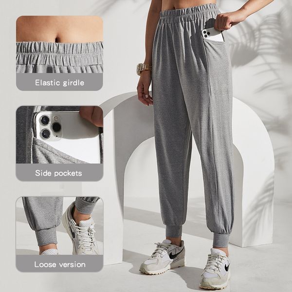 

workout baggy harem yoga pants with pockets high waist trousers sport women fitness clothing casual jogging running sweatpants, White;red