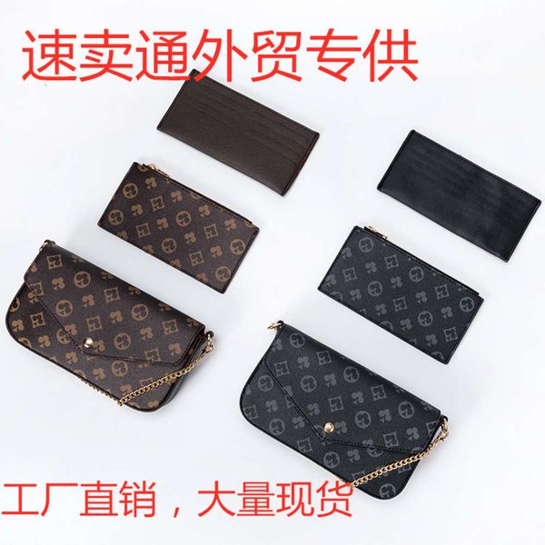 

luxurys designers 2021 new v family single shoulder leather in one small square three piece women's bag