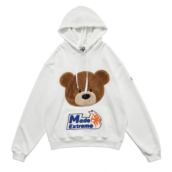 

2021 inverno novo urso dos desenhos animados das mulheres de pelcia solto oversize hip casal moda marca superior bordado 67cm, Black