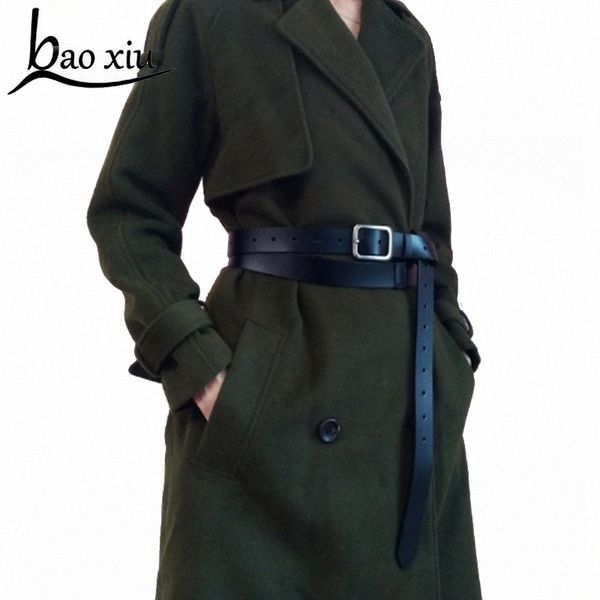 

2019 vintage fashion long belt personality waist wide black genuine leather straps shirt waistband belt for women hxl9#, Black;brown