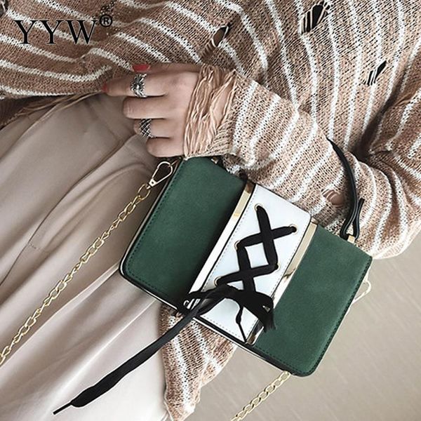 

women pu leather box bag handbags 2020 fashion shoulder bags vintage retro messenger bags green lace up crossbody totes 2020