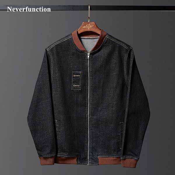 

men's jackets 2021 men fashion black cotton motorcycle jeans male streetwear casual slim denim jacket coat plus size 7xl 8xl, Black;brown