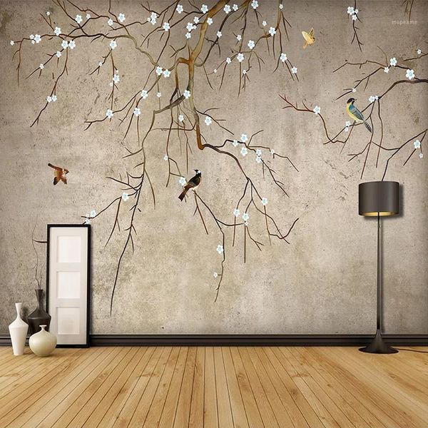 

wallpapers drop custom wall murals 3d chinese style hand painted flower bird oil painting abstract art mural study wallpaper1