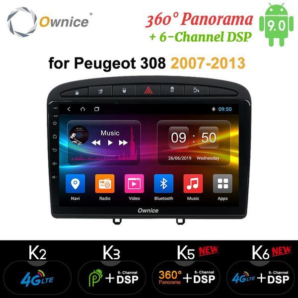 

player ownice k5 k6 android 9.0 8core car dvd gps navi for 408 308 308sw 2008 2009 radio stereo head unit1