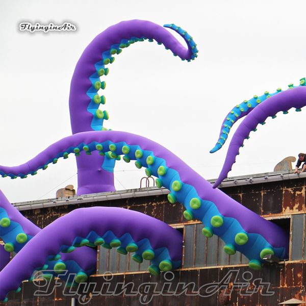 Customized iluminação inflável polvo perna gigante LED Tentacle ar soprado cephalopod molusco otário-rolamento braço para decoração de construção