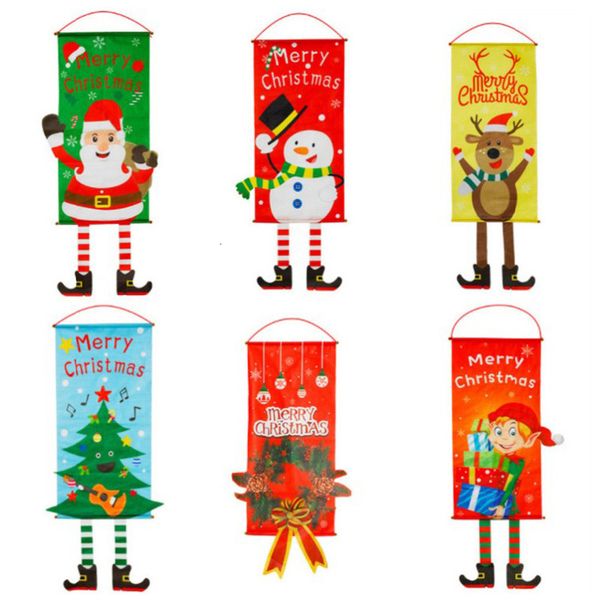 

cartoon santa claus snowman deer christmas ornaments pendant hanging gifts xmas tree decor home wedding party decoration 63023