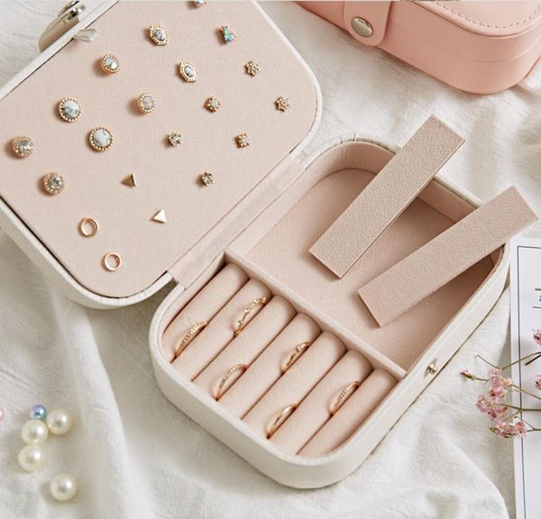 

organizer jewelry box portable case storage travel container tiers new jewelry 2 women organizer earrings c bbyud mj_fashion, Pink;blue
