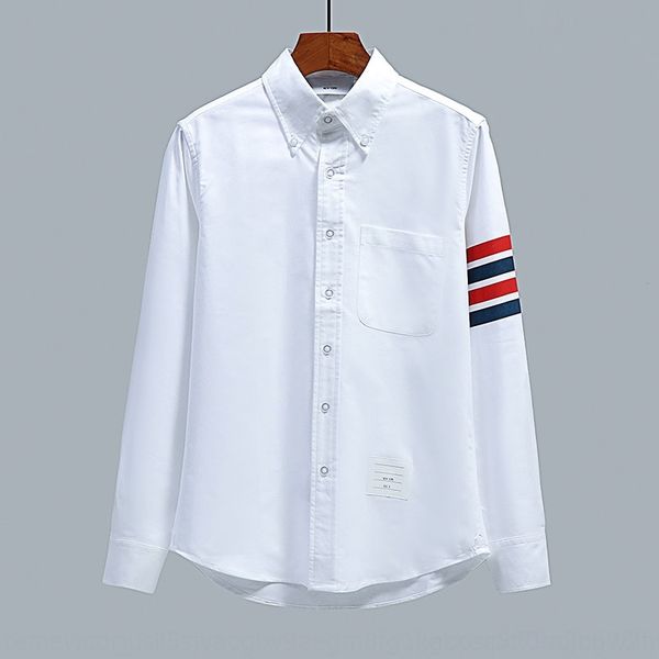 

ncngh casual striped white shirt men's long sleeve tb autumn slim men's new white shirt pure yuan jpdqm, Blue