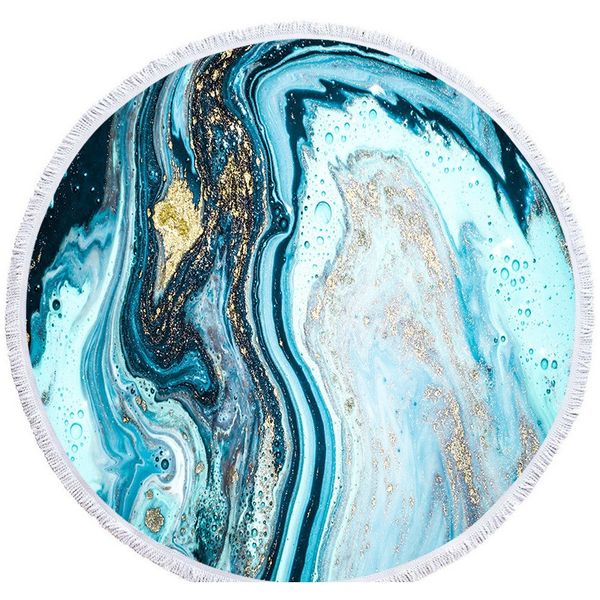 

красочные мраморные золотые полоса режущие круглые пляжные полотенце розовый зеленый камень каменное полотенце с кисточкой плавать йога ковр