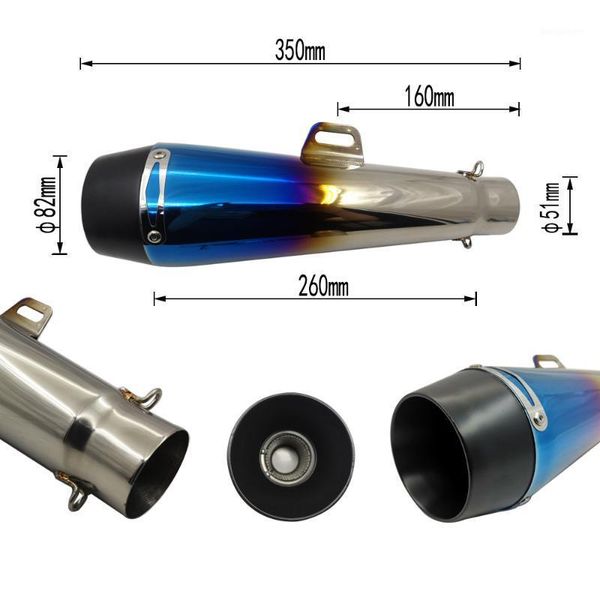 

36-51mm motorcycle exhaust muffler pipe for universal modified exhaust system r3 r6 z800 750 cbr1000 ya001 trk502 er6n1