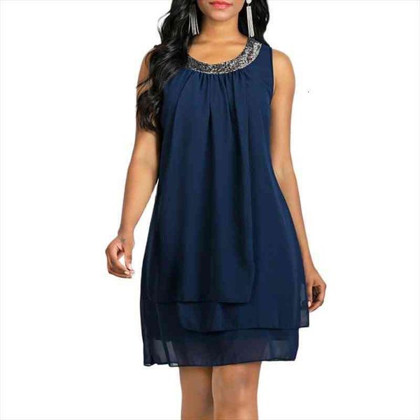 

womens shift dress knee length dress sleeveless solid color layered spring summer plus size black purple navy blue, Black;gray