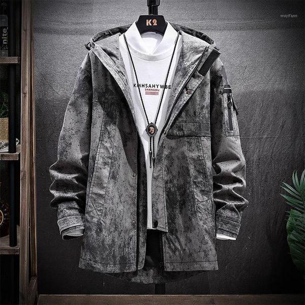 

brand new male hooded jackets fashion windproof men's coat black gray yellow m-4xl men's hooded jackets coat1, Black;brown