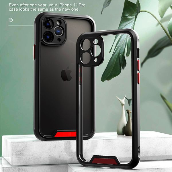 

armor transparent shockproof bumper phone case for iphone se 11 pro max x xr xs max 7 8 plus camera protection acrylic+tpu cover