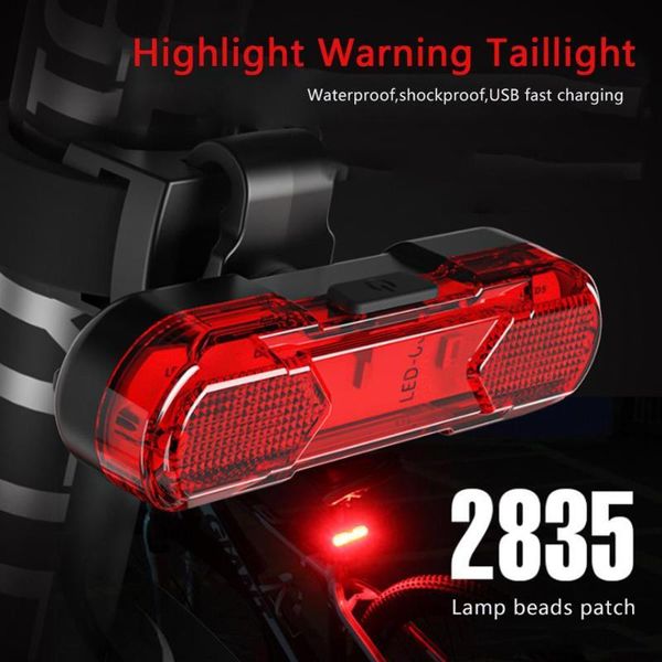 

bike bicycle light led taillight rear tail waterproof light usb rechargeable portable mountain bike cycling safety warning