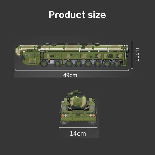 

1149pcs army military дунфэн-41 межконтинентальных баллистических ядерное ракетные автомобиля строительные блоки солдат бронированный грузов
