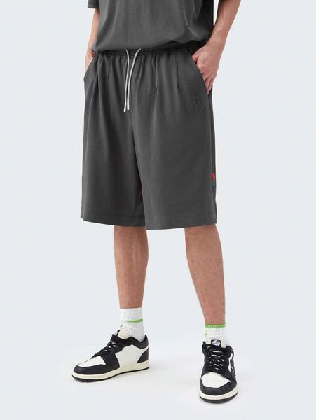 

men patched drawstring shorts x3gq#, Black