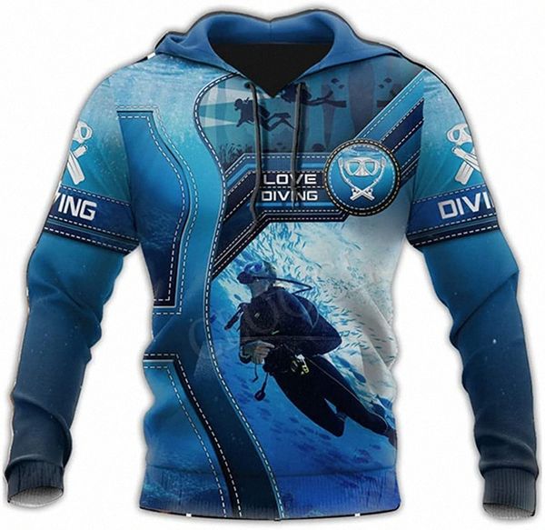 

scuba diving 3d print men hoodie sweatshirt zip pullover casual jacket tracksuit a5lc#, Black