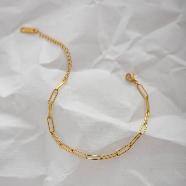 

link, chain 2021 est design round bracelets for women delicate jewelry trendy gold color link chains charm minimalist bracelet, Black