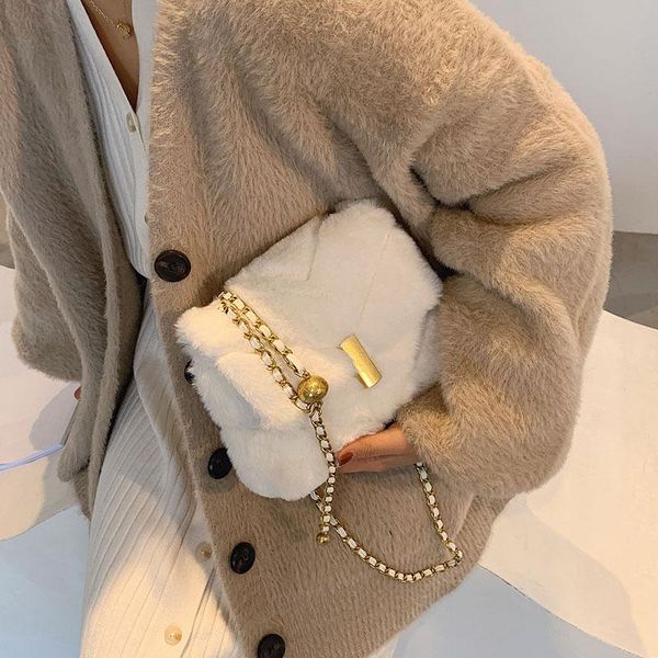 

cross body 2021 women winter faux fur small handbags totes warm crossbody hand bag brand shoulder purses good quality fashion