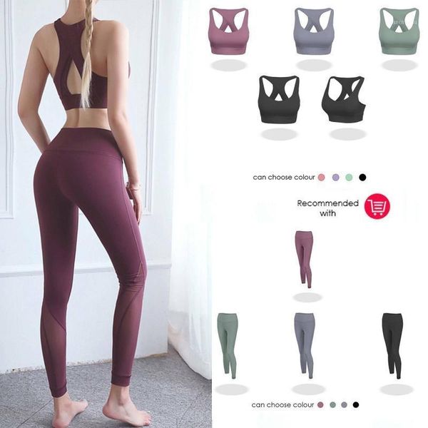 

running sets womens yoga sports bra activewear /yoga pants camisole style scrunch trousers fitness underwear vest1, Black;blue