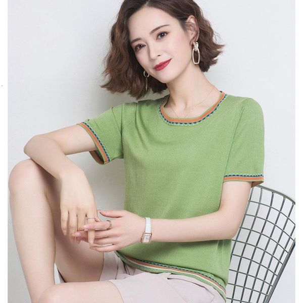 

summer short sleeve o neck knitted shirt fashion short sleeve female knitting pull jumper ladies thin femme pullover, White;black