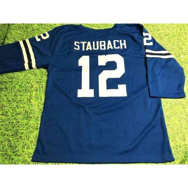 Mitch Custom Football Jersey Мужчины Молодежь Женщины Vintage ROGER STAUBACH CUSTOM THROWBACK B 3/4 SLEEVE Редкий школьный размер S-6XL или любое имя и номер трикотажа