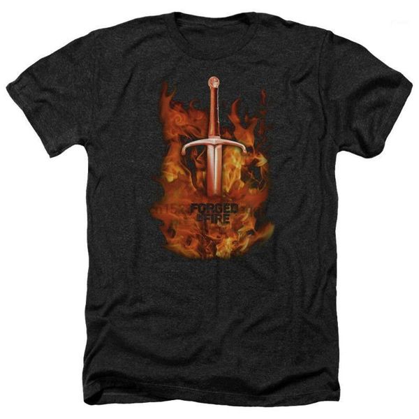 

forged in fire tv series sword in fire licensed heather t-shirt all sizes cotton confortable tee shirt1, White;black