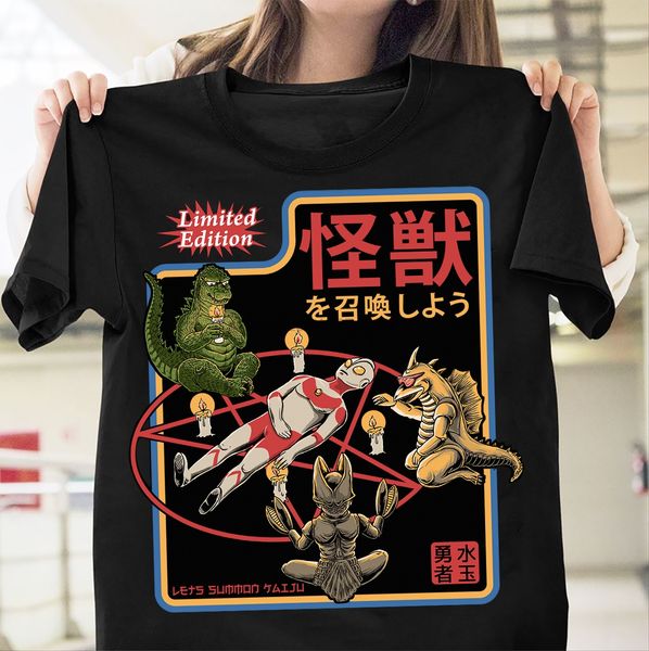 

kaiju японский фильм монстры black m 6xlcool повседневный pride мужчины мода бесплатная доставка смешные s дизайнеры балахон футболки толсто