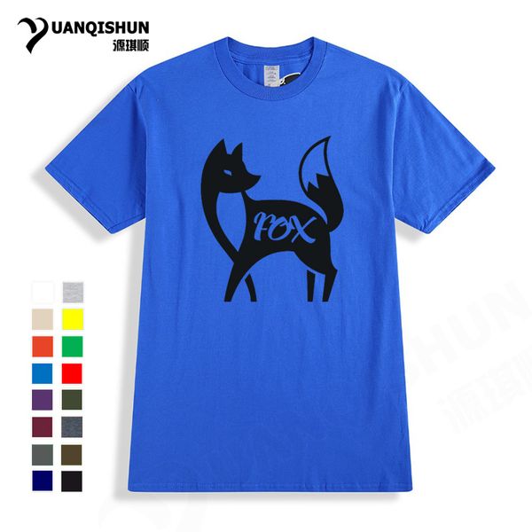 

yuanqishun brand funny fox men's fashion printed mens t 16 colors short sleeve tee xs 3xl sport hooded sweatshirt hoodie men t shirt