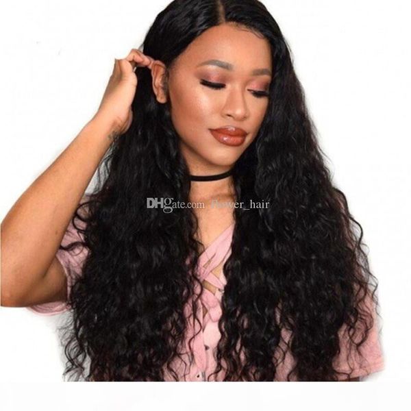 

full lace human hair wigs 150% density preplucked lace front wig loose deep curly lace front human hair wigs for black woman, Black;brown
