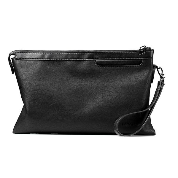 

leather clutch wallet card holder zipper male wallets casual fashion long envelope travel bag