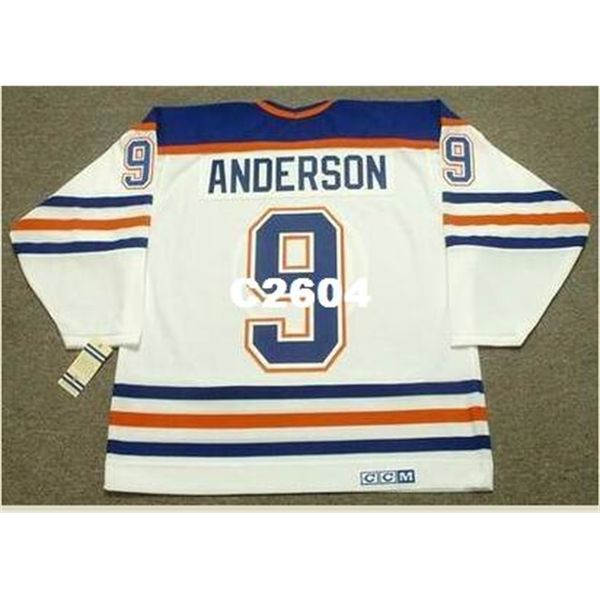 

men #9 glenn anderson edmonton oilers 1987 ccm vintage retro home hockey jersey or custom any name or number retro jersey, Black