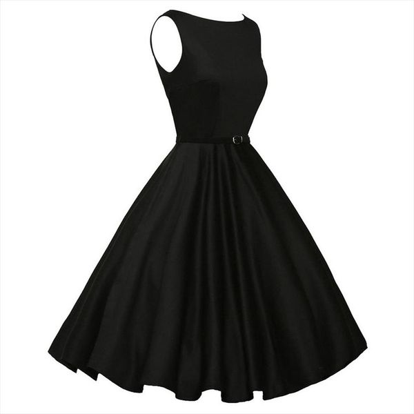 

summer dress women vintage bodycon sleeveless casual evening party prom swing dress drop shipping, Black;gray