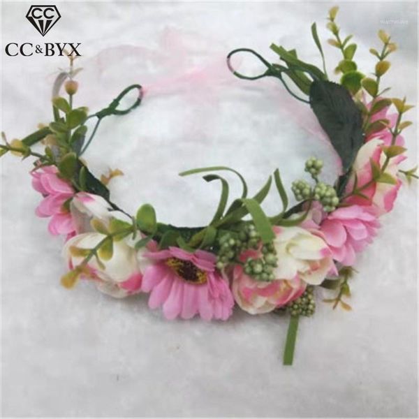 

Flower Tiaras and Crowns Hairbands Wedding Hair Accessories For Women Bride Bridesmaids Garland 100% Handmade Wreath DIY at781, Golden;white