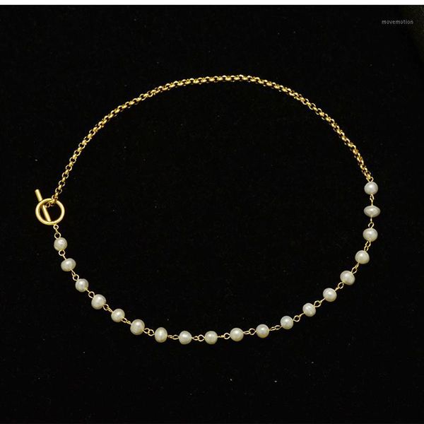 

elegant gold plated stainless steel neck chain necklaces for women jewelry, simple woman pearl necklace wedding gift accessories1, Golden;silver