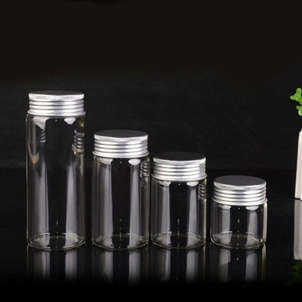 

storage bottles & jars 47mm diameter aluminum lid bottle sealed leakproof wishing vial simple candy 50ml 80ml 100ml 150ml